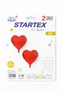 بالونات قصدير عدد 2 قلب احمر24 انش عدد 2